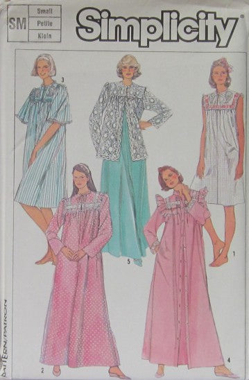 MISSES' PULLOVER NIGHTGOWN AND ROBE IN TWO LENGTH AND JACKET