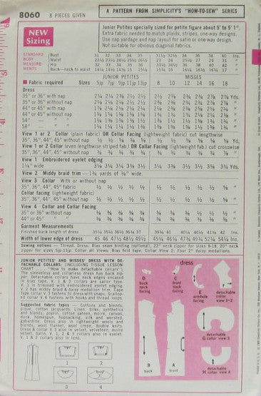 JUNIOR PETITES' AND MISSES' DRESS WITH DETACHABLE COLLARS