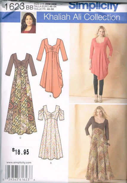 MISSES'/WOMEN'S KNIT DRESS IN TWO LENGTHS AND LONG DRESS WITH