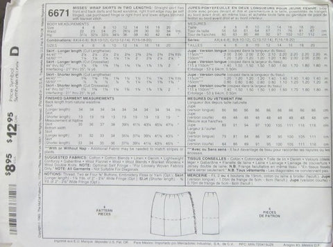 MISSES WRAP SKIRT IN TWO LENGTHS