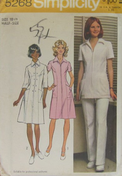 DRESS OR TUNIC AND PANTS IN MISSES' AND HALF SIZES
