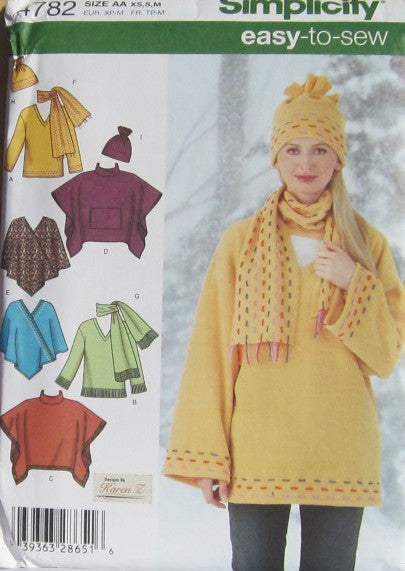 MISSES TOP PONCHOS SCARF AND HAT