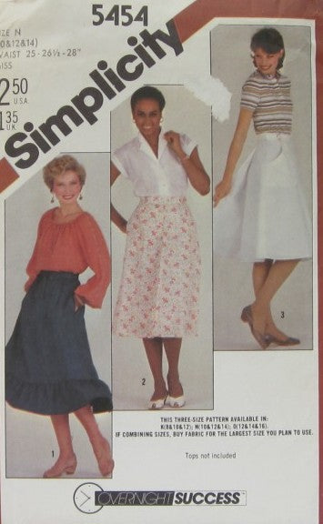 MISSES' BACK WRAP SKIRTS IN TWO LENGTHS