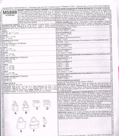 MARKET TOTES AND BOTTLE CARRIER