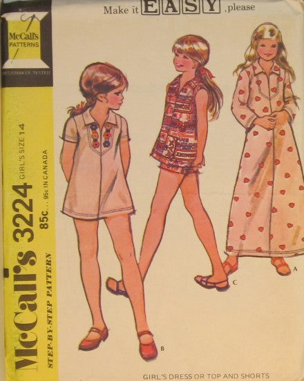 GIRLS DRESS OR TOP AND SHORTS