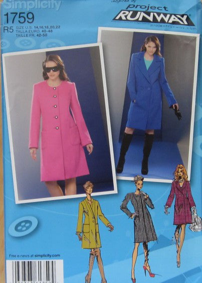 MISSES LINED COAT WITH FRONT VARIATIONS