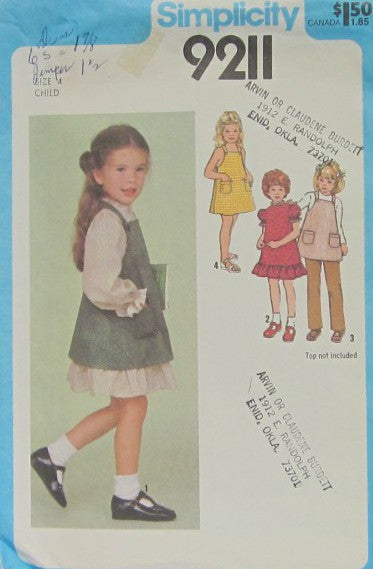 CHILDS DRESS AND SUNDRESS OR JUMPER AND PANTS