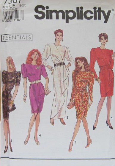 MISSES' DRESS IN TWO LENGTHS WITH OR WITHOUT DRAPE AND CUMMERB