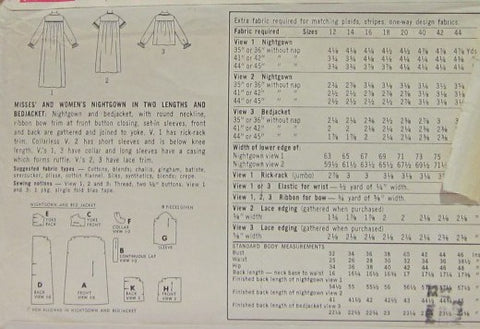 MISSES AND WOMENS NIGHTGOWN AND BEDJACKET