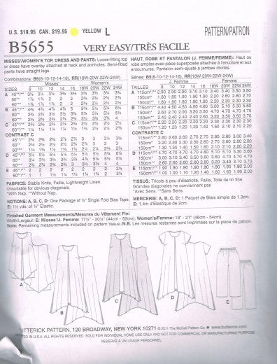 MISSES'/WOMEN'S TOP, DRESS AND PANTS