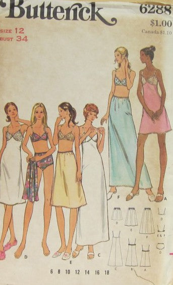 MISSES FULL SLIP PETTICOAT BRA AND BRIEFS