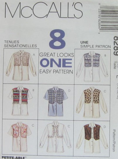 MISSES SHIRT WITH MOCK VESTS