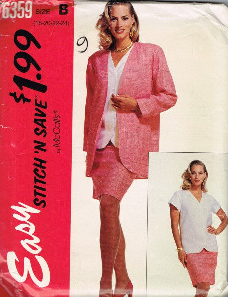 MISSES' UNLINED JACKET, TOP AND SKIRT
