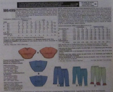 CHILDRENS /GIRLS TOPS PANTS AND LEGGINGS