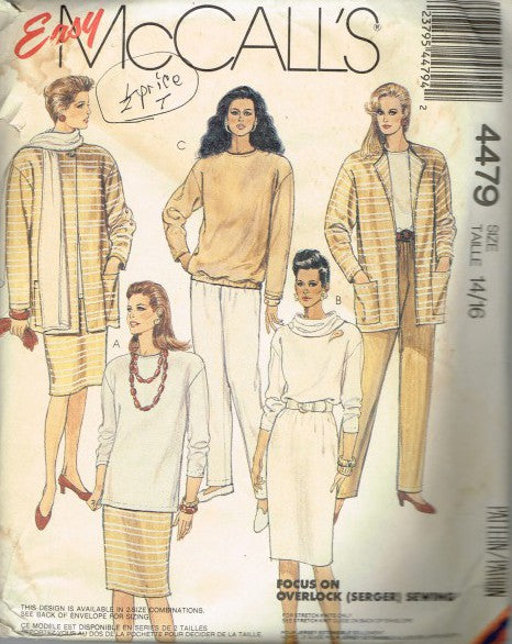 MISSES' JACKET, TUNIC, TOP, SKIRT, PANTS AND SCARF