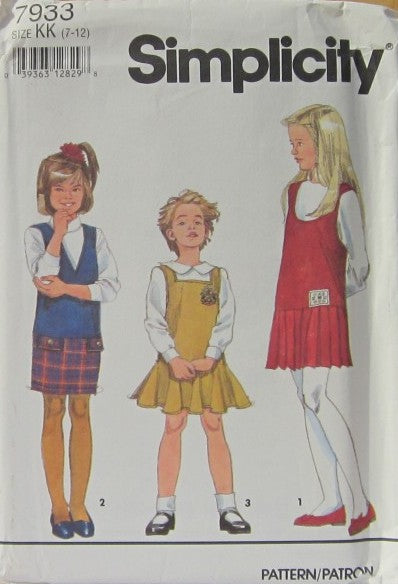 GIRLS' AND CHILD'S JUMPER WITH NECKLINE AND SKIRT VARIATIONS