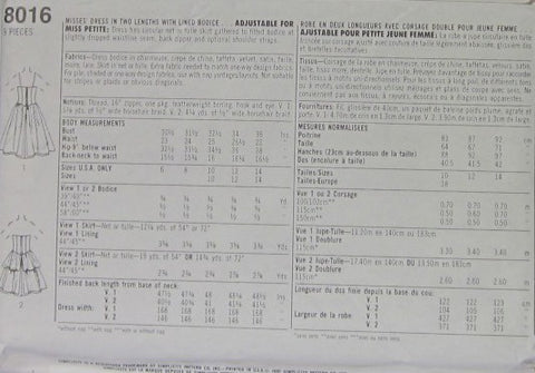 MISSES' DRESS IN TWO LENGTHS WITH LINED BODICE