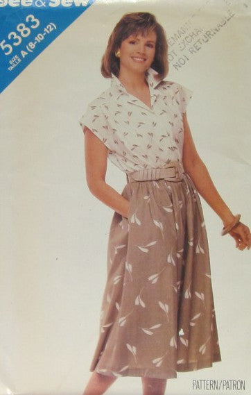 MISSES' TOP AND SKIRT