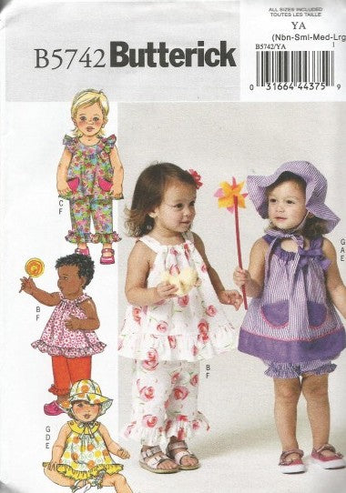 INFANTS' TOP, BLOOMERS, PANTS AND HAT