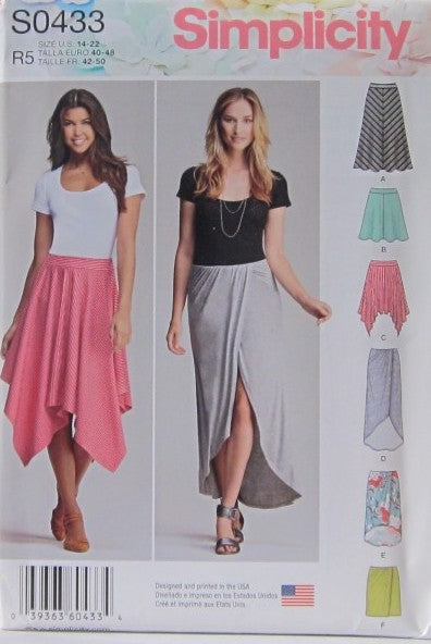 MISSES KNIT PULL ON SKIRTS WITH LENGTH VARIATIONS