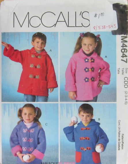 CHILDREN'S BOYS' AND GIRLS' UNLINED COATS