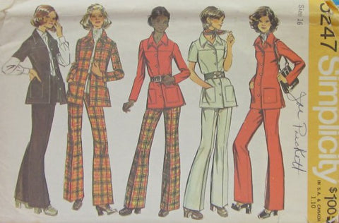 UNLINED SHIRT-JACKET AND PANTS IN MISSES' AND HALF-SIZES