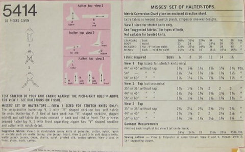 MISSES' SET OF HALTER-TOPS