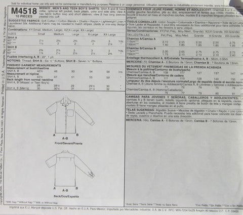 MISSES MENS AND TEEN BOYS SHIRTS