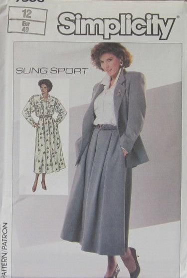 MISSES' SHIRT, SKIRT AND LINED JACKET