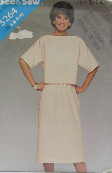 MISSES' TOP AND SKIRT