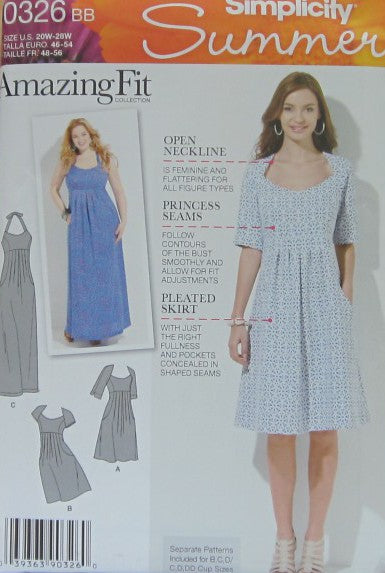 MISSES WOMEN DRESS IN TWO LENGTHS WITH INDIVIDUAL PATTERN