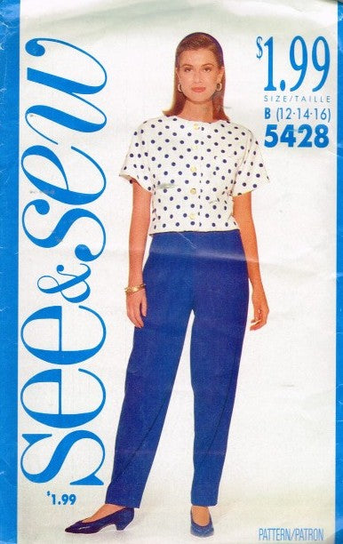 MISSES TOP AND PANTS CUT
