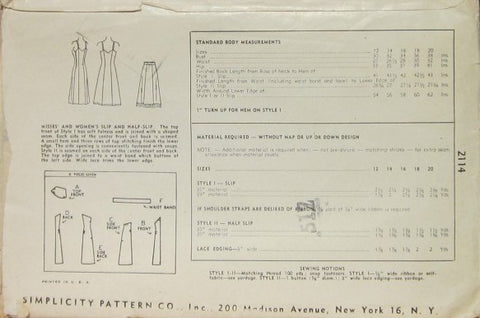 MISSES' AND WOMEN'S SLIP AND HALF-SLIP