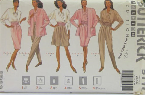 MISSES JACKET TOP SKIRT SHORTS PANTS AND SASH