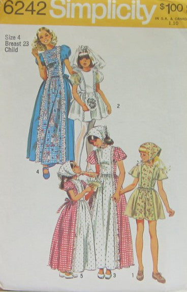 CHILD AND GIRLS DRESS IN TWO LENGTHS AND SCARF