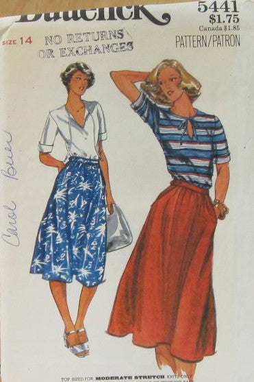 MISSES TOP AND SKIRT
