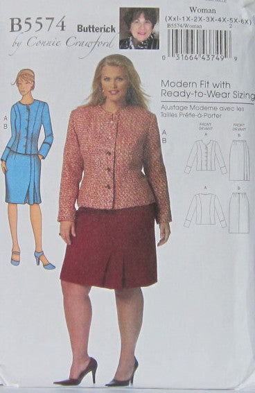 MISSES'/WOMEN'S JACKET AND SKIRT