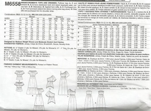 MISSES'/WOMEN'S TOPS AND DRESSES