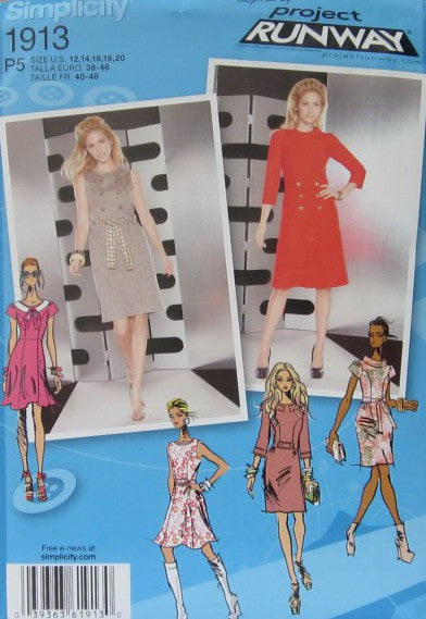 MISSES/MISS PETITE DRESS WITH SLIM OR FLARED SKIRT COLLAR AND SLE