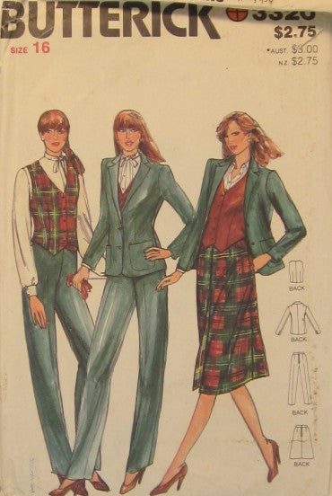 MISSES JACKET VEST PANTS AND SKIRT