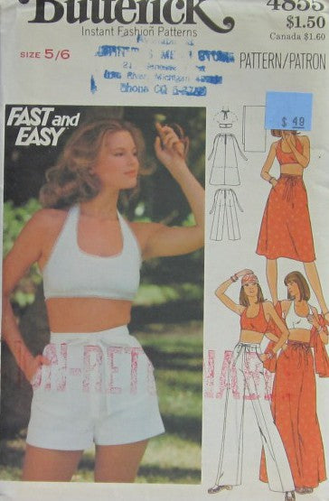 YOUNG JUNIOR/TEEN HALTER TOP  SKIRT PANTS SHORTS AND STOLE
