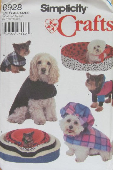 DOG BED COVERS IN FOUR SIZES AND COATS IN SMALL MED. AND LARGE