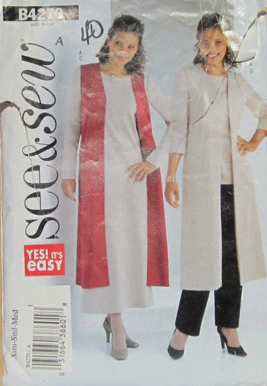 MISSES/MISSES' PETITE VEST TUNIC DRESS AND PANTS
