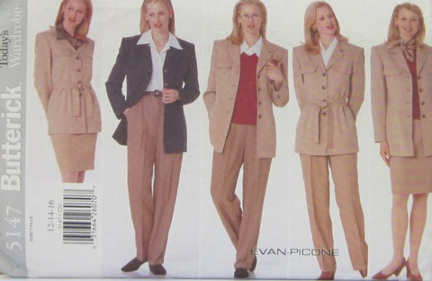 MISSES/MISSES PETITE JACKET BELT BLOUSE SKIRT AND PANTS