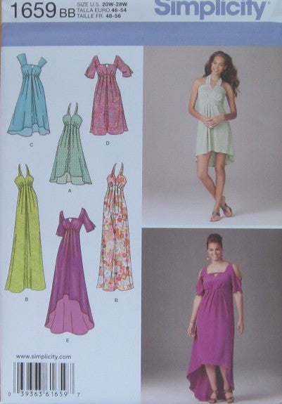 MISSES/WOMENS DRESS WITH LENGTH VARIATIONS