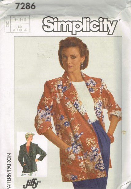 MISSES' JIFFY TM LOOSE-FITTING UNLINED JACKET--7 PIECES