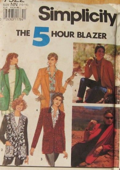 MISSES JACKET WITH SHAWL OR NOTCHED COLLAR ENVELOPE DIRTY