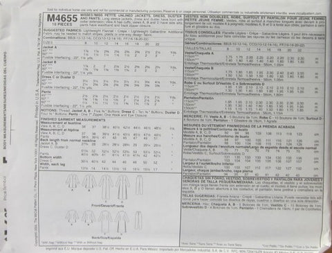 MISSES'/MISS PETITE UNLINED JACKETS, DRESS, DUSTER AND PANTS