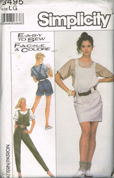 MISSES VERY LOOSE FITTING OVERALLS IN TWO LENGTHS JUMPER AND
