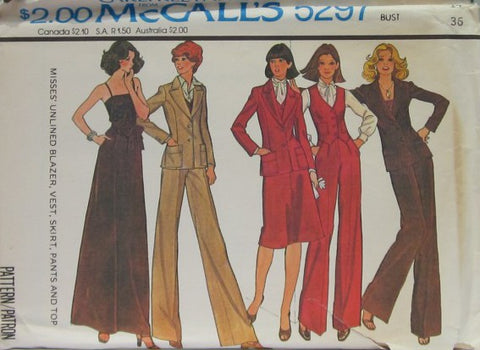 MISSES' UNLINED BLAZER, VEST, SKIRT, PANTS AND TOP